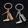 Wholesale Customized Logo Hairdresser Hair Dryer Scissor Comb Charm Keychain