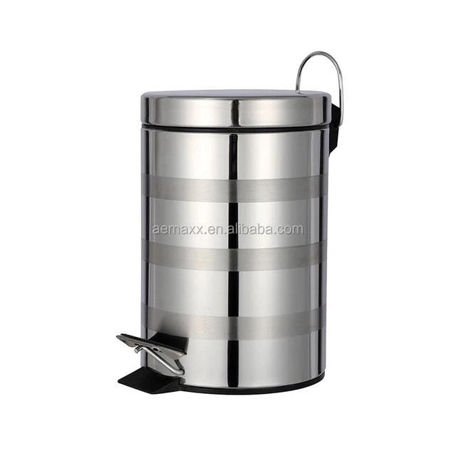 household items decorative rubbish bin metal trash can foot