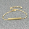 Glitter Blank Bar Metal Charm bracelet wholesale Stainless Steel Bracelet Bangle For Women Men