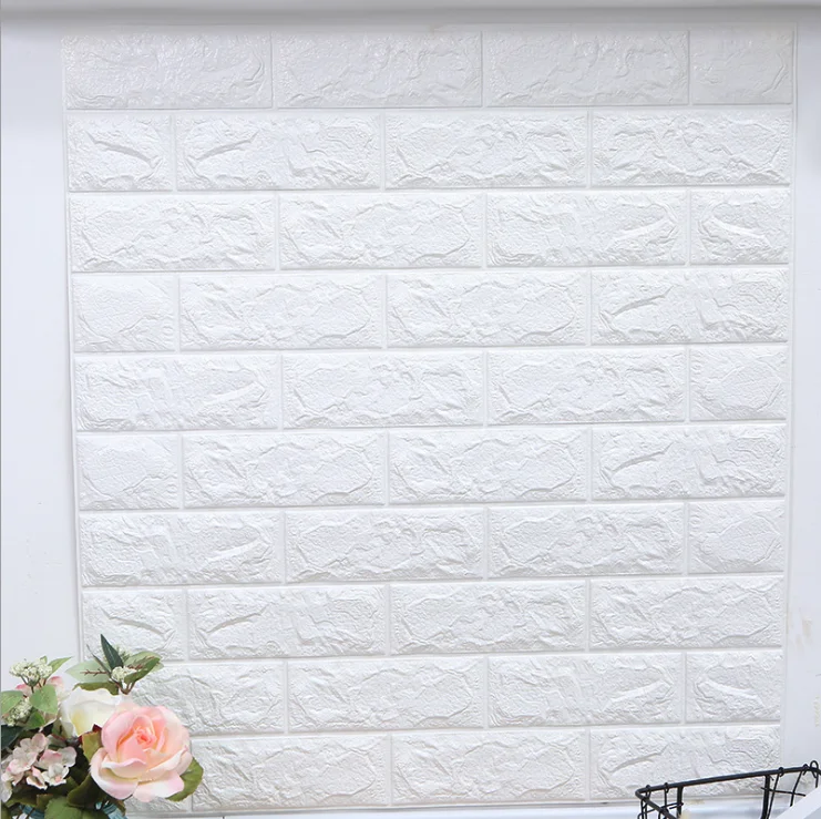 White Brick Pe Foam Wallpaper Peel And Stick 3d Wall Panels For