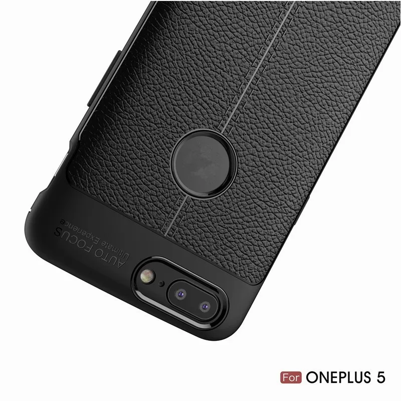 Shockproof Case Lichee Pattern Soft tpu case For oneplus 5 Carbon fiber Cover