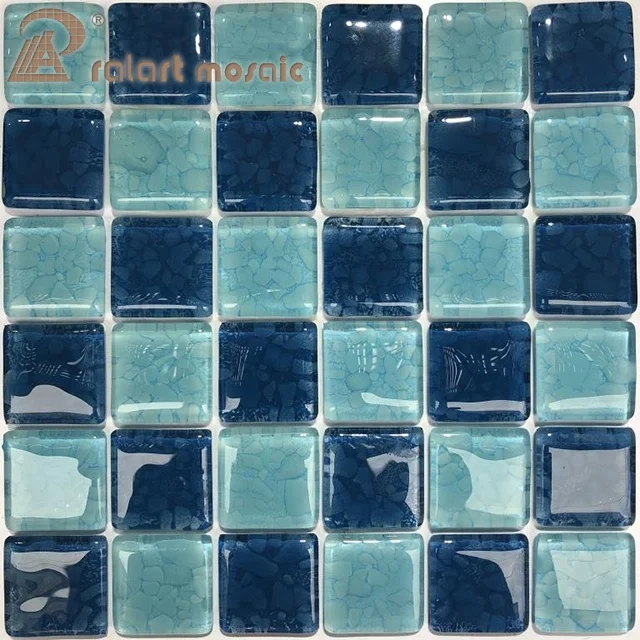 2x2 ''Sapphire và Bé Màu Xanh Thủy Tinh Mosaic Gạch cho Sàn