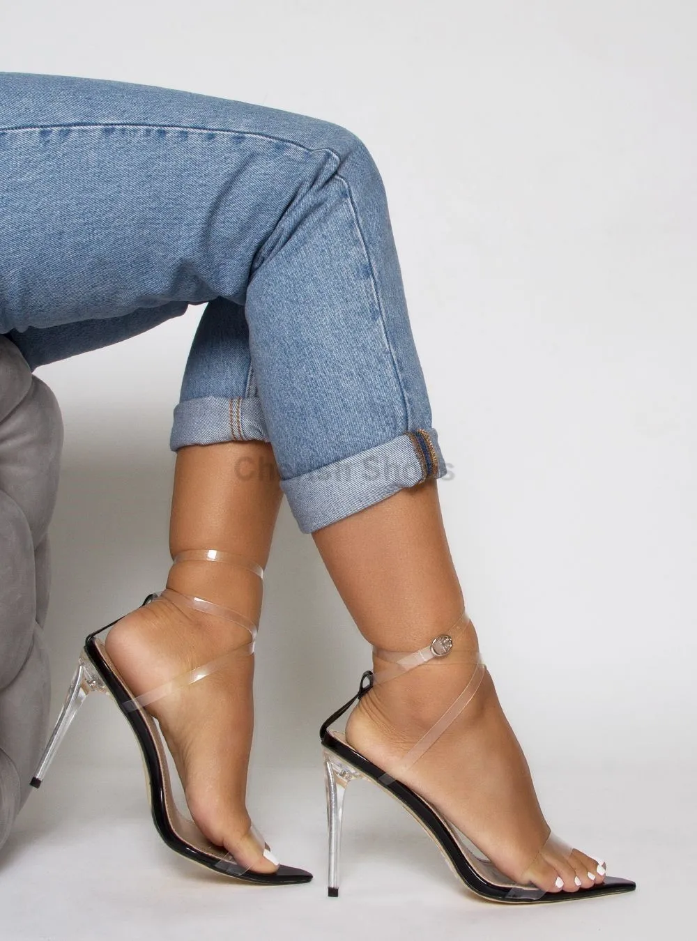 translucent stiletto heels