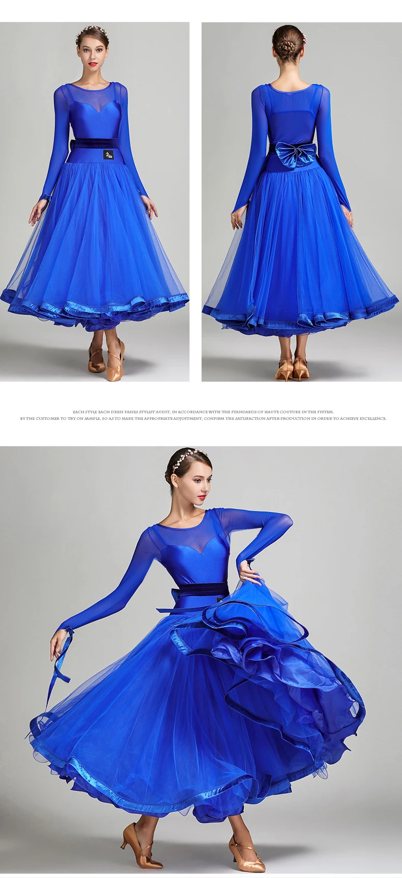 International Standard Ballroom Dance Dress  Lyrical Dance Costume Dress Women Long Ballroom Dancing Dress