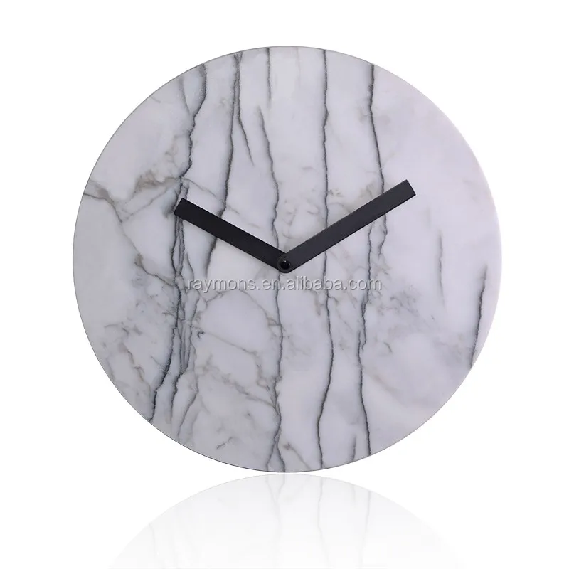 28x1cm SIZE Office and home Print paper dial Y.T. Step Movement Marble clock wall.JPG
