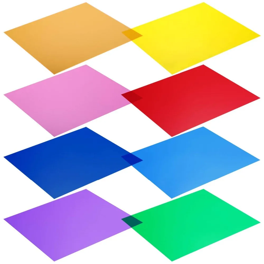 12 X 12inches 30 X 30cm Pack Of 8 Transparent Color Correction Film