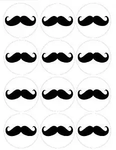 Single Source Party Supply - Moustache Cupcakes Edible Icing Image #2 by Single Source Party Supplies