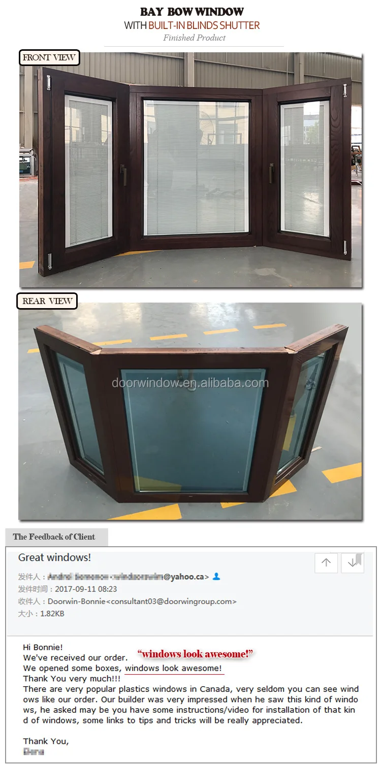Factory sale price prehung windows thermal break aluminum window with interior red oak wood cladding