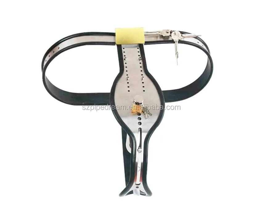 Male Stainless Steel Adjustable Chastity Belt Pants with Chastity Cages Device