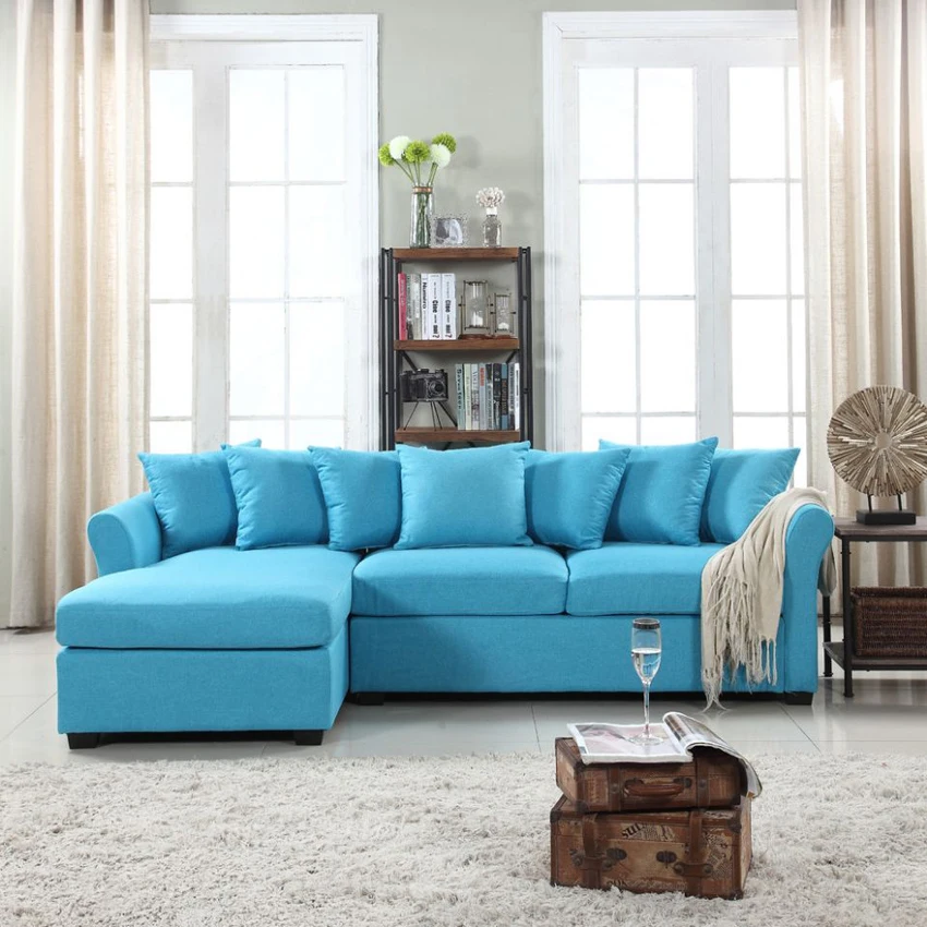 China Blue Reclining Italian Genuine Leather Sectional Sofa Sets - Buy ...