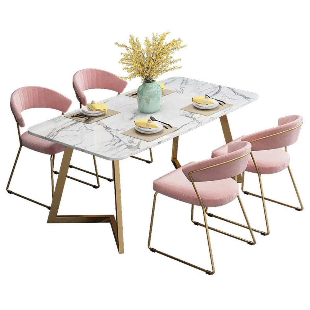 
Factory direct new style nordic dining Tables and chairs combination light luxury furniture table sets 