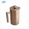 Double-Screen System 100% No Coffee Grounds Double Wall Stainless Steel Rose gold Coffee Press