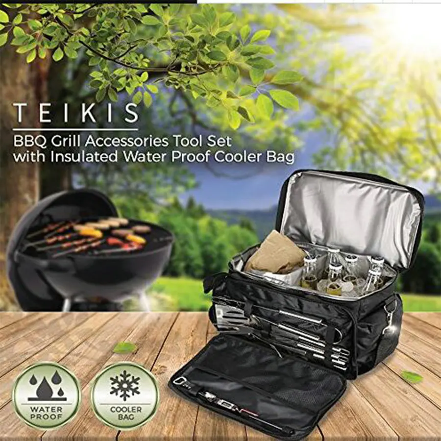 Outdoor Portable Charcoal Bbq Grill Barbecue Bbq Grill With Cooler Bag