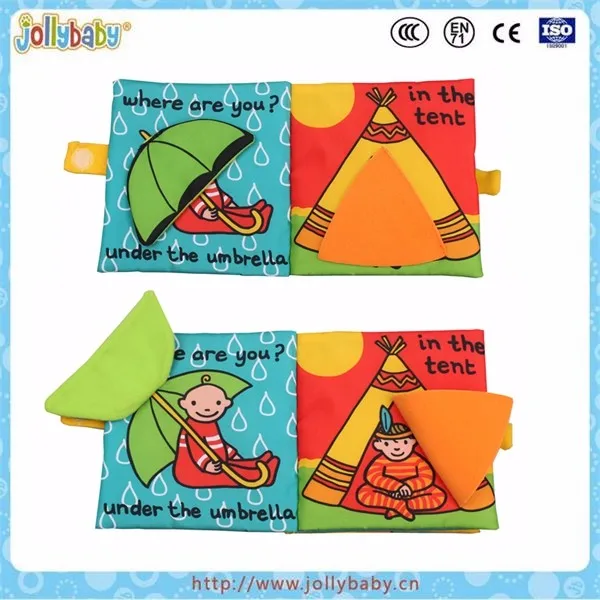 Educational kids toy non-toxic cloth material washale book