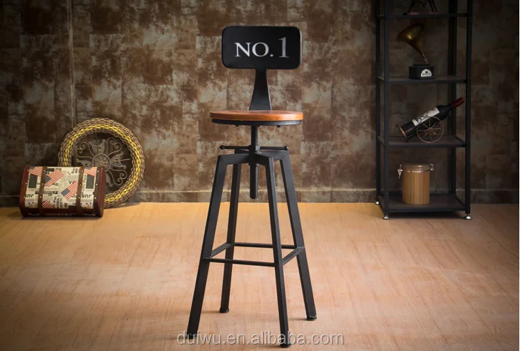 iron round bar stool