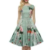 Wholesale women's summer vintage classy rockabilly retro floral pattern print cocktail evening swing short party dress