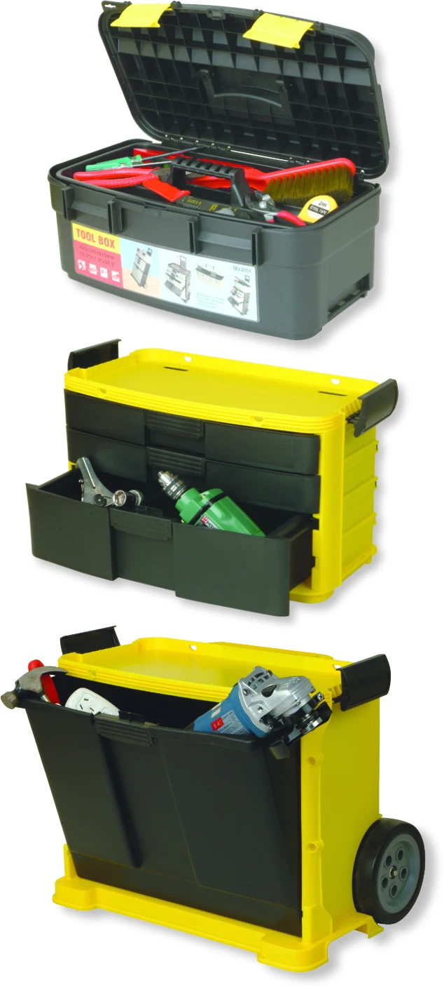 Mj2054popular Plastic Handle Toolbox/ Tool Box Trolley/ Divide Into