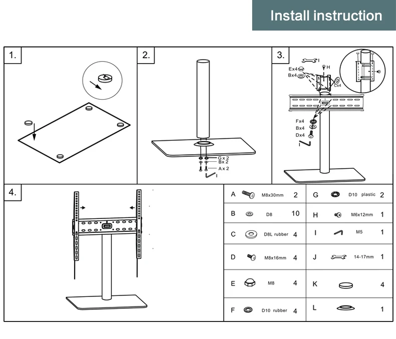 Universal Moderno Soporte Tv/vidrio Escritorio Llevó Soporte De La Tv