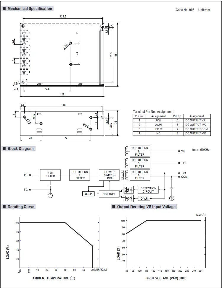 Mean Well 65w 三路输出 Led 电源 Rt-65b 5v 12 V-12 V 电源 - Buy 5v 12 V-12 V 电源 ...