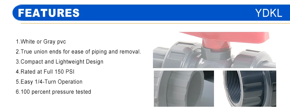 Big size pvc compact valve ball