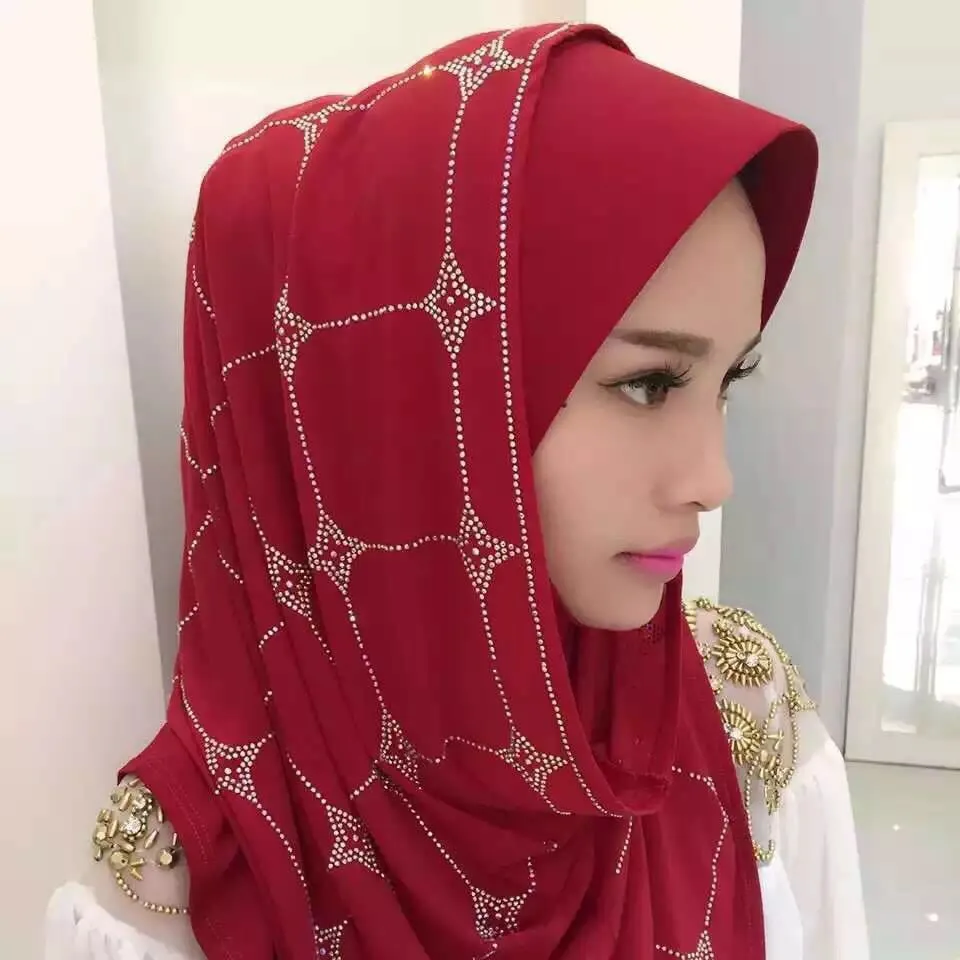 Fashion Islamic Muslim Middle East Rhinestone Hijab Glitter Malaysia