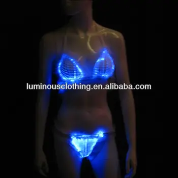 Latest Light Up Lingerie Women's Underwear Set In Led Lights Shiny