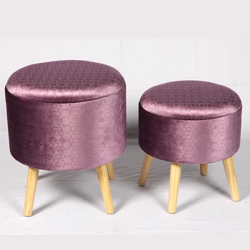 Decorative Wooden Footrest Storage Foot Stool Round Buy Bed