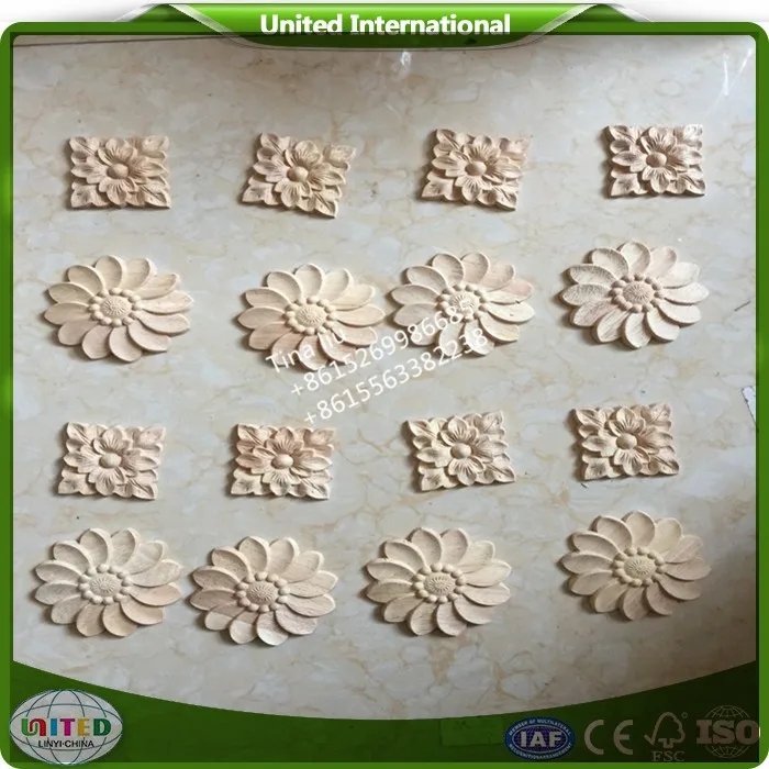 Rosettes onlay Architectural decoration design wooden applique