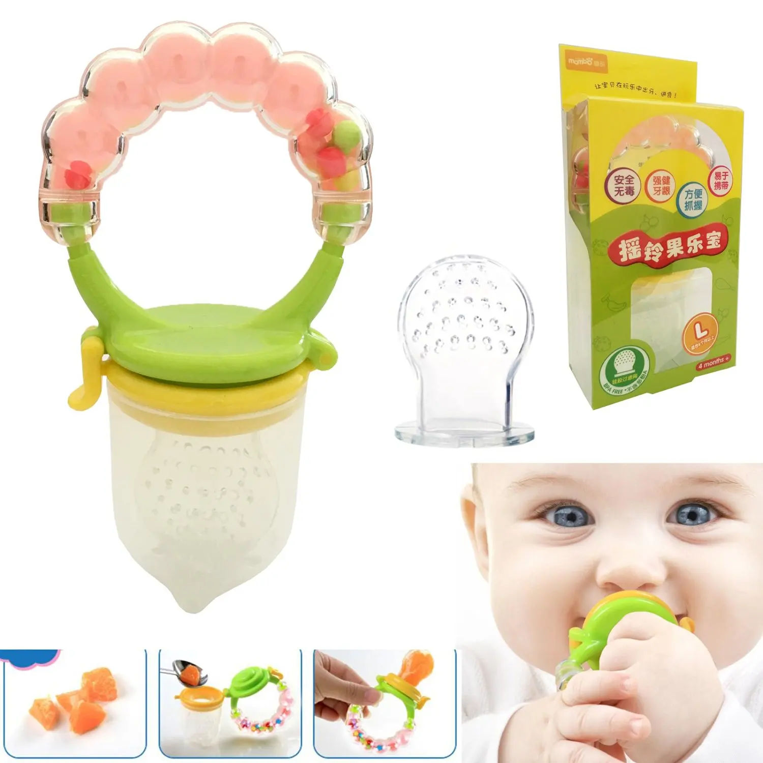 Baby Food Fruit Soft Nipple Feeder Safety Silicone Pacifier Feeding Tool Teether