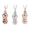 Newest Long Crystal Peanut Shell Gold Fashion Pendant Necklace for Women With Diamonds