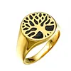 European Life Tree Ring Man Stainless Steel Gold Silver Color Restore Ancient Ways Ring Jewelry