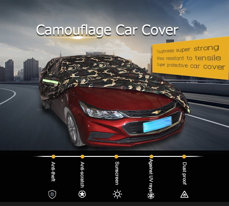Portable Antitheft Camouflage Car Cover Outdoor Use Car Cover Rain