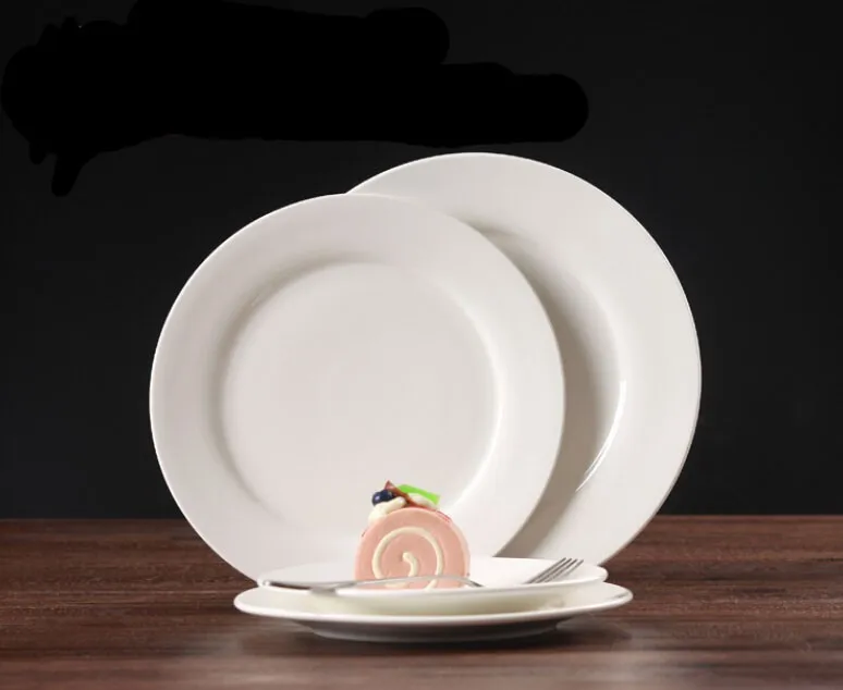 Wholesale Cheap White Porcelain Ceramic Dinner Plate Blank Ceramic