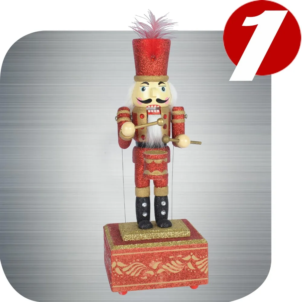 Handmade Painted Nutcracker Folk Crafts,Wooden Christmas Gift Handpainted Walnut Folk Crafts