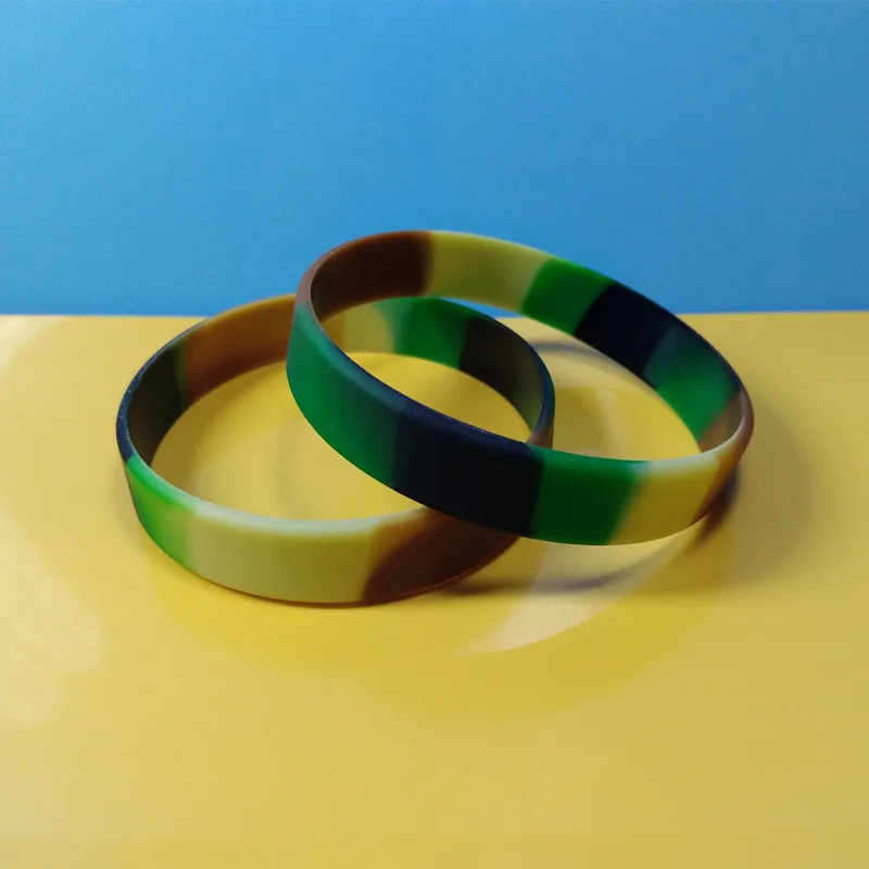 Camouflage Desert Wrinds Camo Silicone Wristbands Rainbow Color Camouflage Desert Wrinds Camo Silicone Wristbands Rainbow Color Bracelets