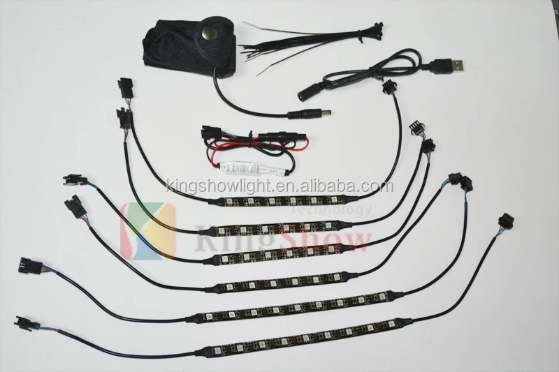 6pc PINK 3.7V led flash bike light decorate light kit with recharger battery with CE rohs