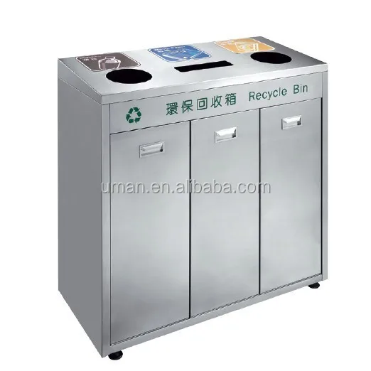 Stainless Steel Recycling Bin,Three Compartment Buy Stainless Steel