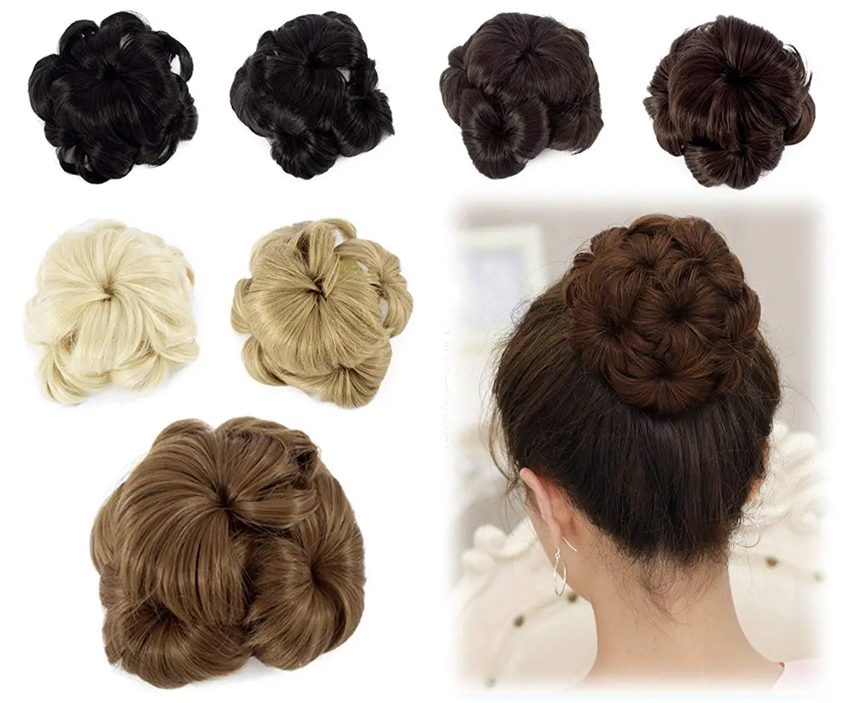 Buy Bride Bun Hair Chignon 48g Updo Black Synthetic Hairstyle Bun