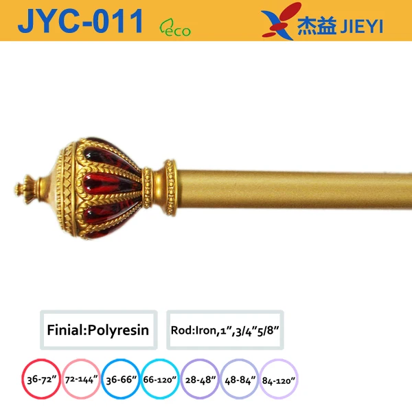 Colored Glass Crescent Moon End Finial Crystal For Curtain Crown