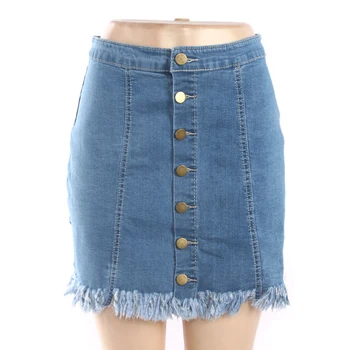 fitted denim mini skirt