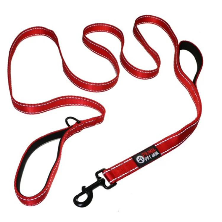 Two Handle Dog Leash With Extra Traffic Handle Heavy Duty Double Padded