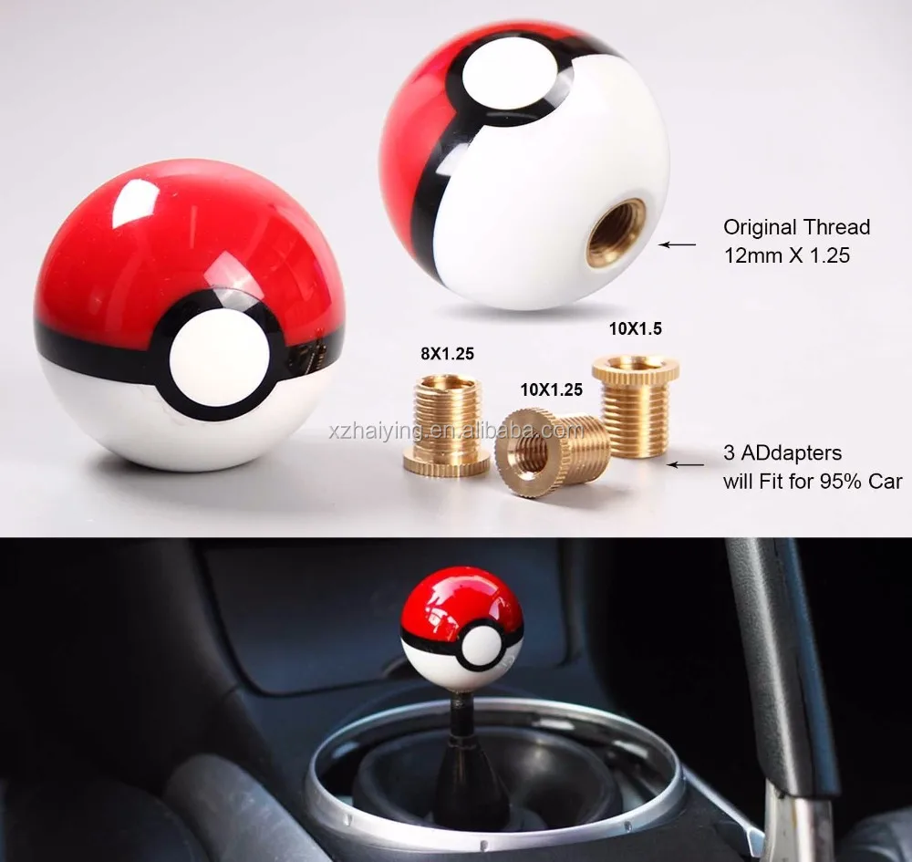 54mm Pokemon Pokeball Pikachu Poke Ball Manual Gear Shift Shifter