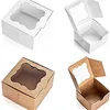 Bakeey Boxes with Window 4*4*2.5 Inch for Pastries, Cookies, Small Cake , Pie, Cupcake And More