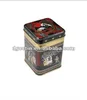 Small square tin ashtray box with stackable lid
