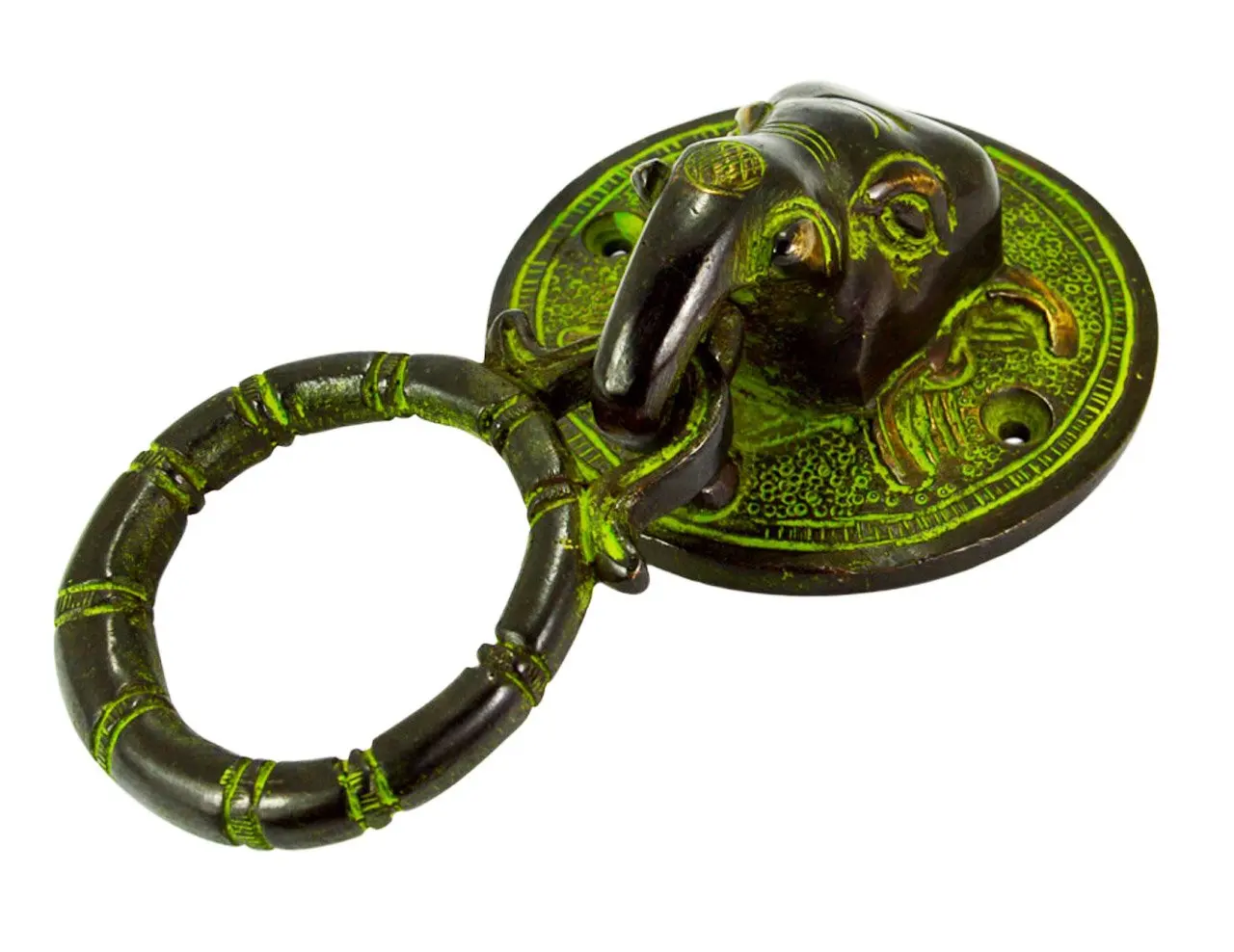 Buy Beautiful Brass Black Green Elephant Door Knocker In