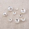 S925 Silver beads Sterling Silver Plated white gold rose gold Handmade beaded for Diy Loose beads polish round