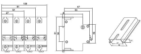 MCB NC100H NC125H 1P 2P 3P 4P 80A 100A 125A DZ47-100 DZ47-125 BA47-100 Mini Circuit Breaker