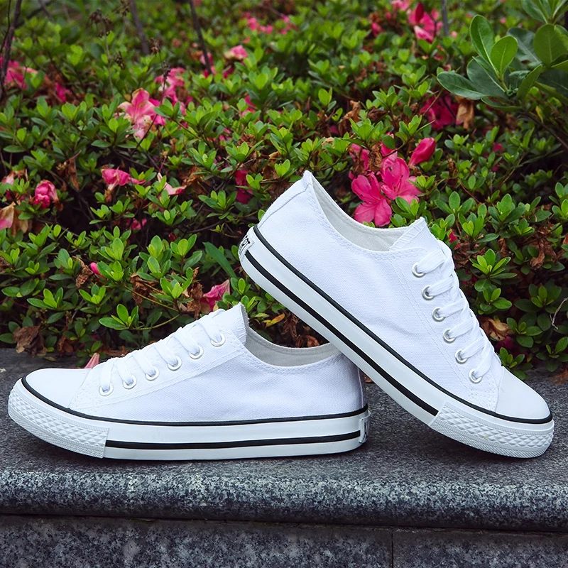 blank white canvas shoes