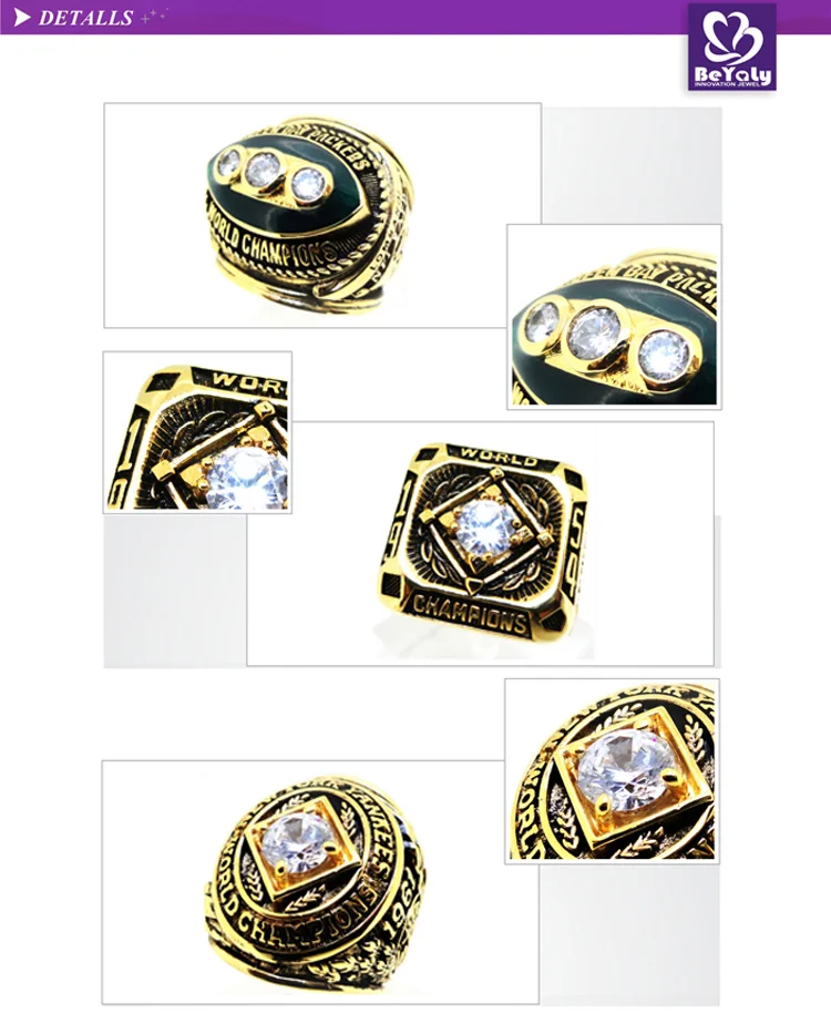 gemstone silver or brass soccer championship rings