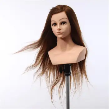 100 real human hair mannequin head